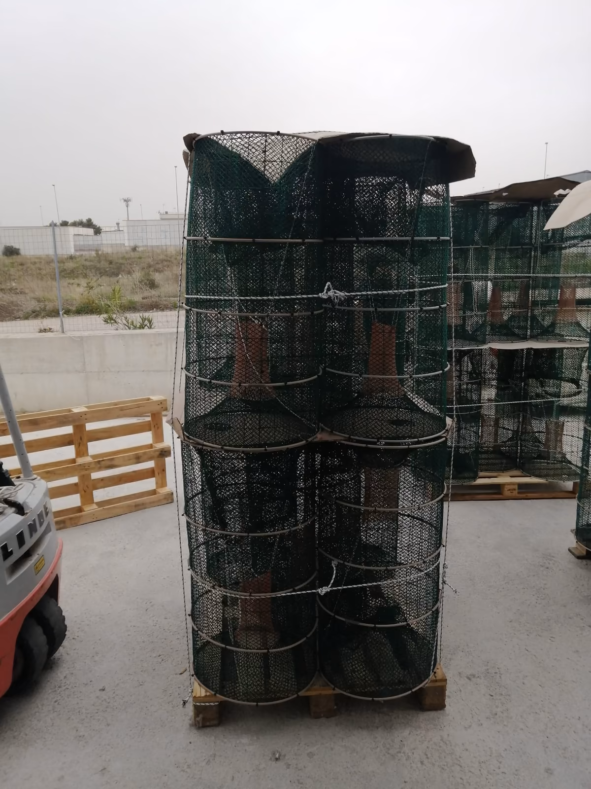 Nassoni impilati su pallet